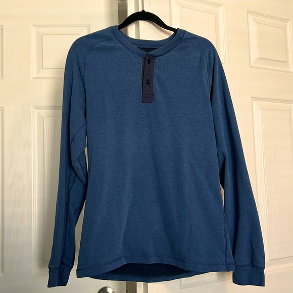 Lululemon Henley Shirt - Blue Very Good Condition - Picture 1 of 2